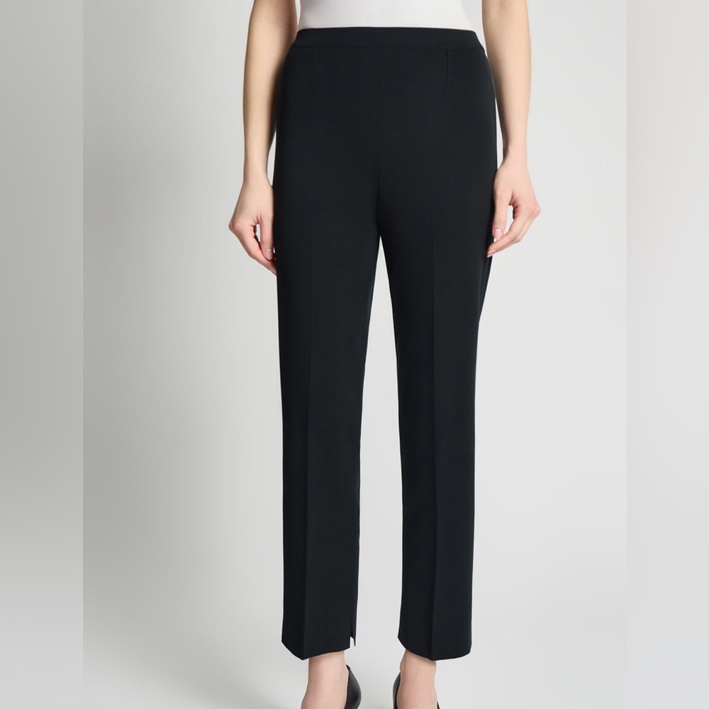 Ming Wang Petite Black Knit Straight Leg Ankle Pant Petite Small EUC